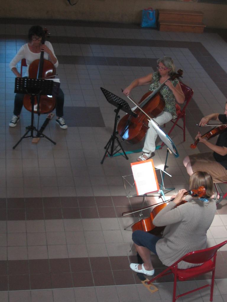 Quatuor de Haydn, répétition à la salle des fêtes