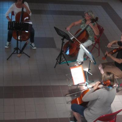 Quatuor de Haydn, répétition à la salle des fêtes