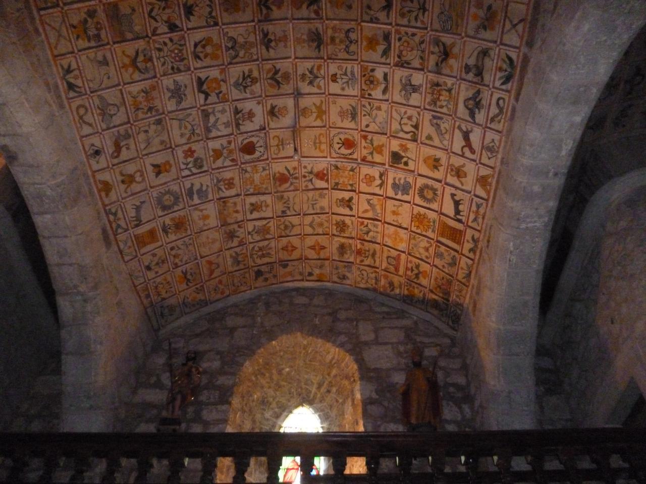 Le magnifique plafond de l'église de Cheylade